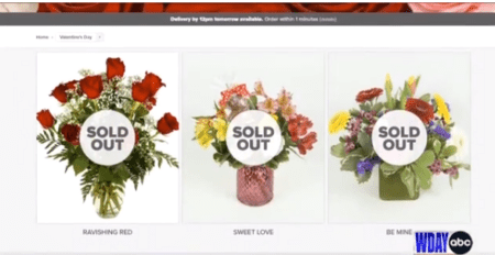 Flowers on website sold out